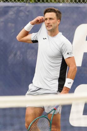 RECORD DATE NOT STATED ITF M25 Faro Men s Singles Tennis Tournament - 1st Round - Liam Broady (GBR) vs Francisco Rocha (POR), Faro, Portugal. March 4th, 2026. Clube de Tenis de Faro, Faro, Portugal. Liam Broady of Great Britain during the ITF M25 Faro Men s Singles Tennis Tournament 1st Round match versus Francisco Rocha of Portugal, played in hard court with Wilson Roland Garros All Court Deca (Type 2) balls. Credit: Nuno Pires Veloso Alamy Live News. Copyright: xx