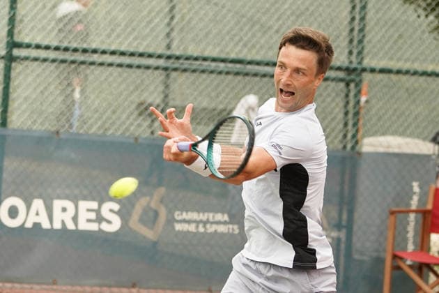 RECORD DATE NOT STATED ITF M25 Faro Men s Singles Tennis Tournament - 1st Round - Liam Broady (GBR) vs Francisco Rocha (POR), Faro, Portugal. March 4th, 2026. Clube de Tenis de Faro, Faro, Portugal. Liam Broady of Great Britain during the ITF M25 Faro Men s Singles Tennis Tournament 1st Round match versus Francisco Rocha of Portugal, played in hard court with Wilson Roland Garros All Court Deca (Type 2) balls. Credit: Nuno Pires Veloso Alamy Live News. Copyright: xx