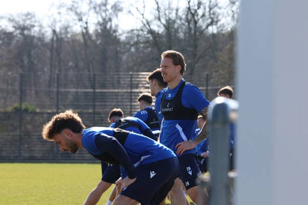 04.03.2026, xrekx, Fussball 2.Bundesliga, Karlsruher SC - Training v.l. Marcel Franke (Karlsruher SC) (DFL DFB REGULATIONS PROHIBIT ANY USE OF PHOTOGRAPHS as IMAGE SEQUENCES and or QUASI-VIDEO) Karlsruhe
