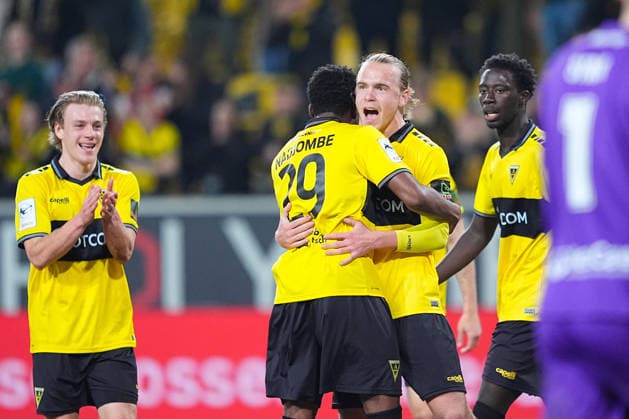 04.03.2026, xydrx, Fußball, 3.Liga, TSV Alemannia Aachen - 1.FC Schweinfurt 05, Saison 2025 2026, Tivoli: Torjubel nach dem Tor zum 1:0 für TSV Alemannia Aachen durch Torschütze Lars Timo Gindorf (TSV Alemannia Aachen 23) zusammen mit Pierre Nadjombe (TSV Alemannia Aachen 29) DFB regulations prohibit any use of photographs as image sequences and or quasi-video. Photo: xYannisxDreimannxPressefotoKochx Nordrhein-Westfahlen Deutschland *** 04 03 2026, xydrx, Soccer, 3 Liga, TSV Alemannia Aachen 1 FC Schweinfurt 05, Season 2025 2026, Tivoli Goal celebration after the goal to 1 0 for TSV Alemannia Aachen by scorer Lars Timo Gindorf TSV Alemannia Aachen 23 together with Pierre Nadjombe TSV Alemannia Aachen 29 DFB regulations prohibit any use of photographs as image sequences and or quasi video Photo xYannisxDreimannxPressefotoKochx Nordrhein Westfahlen Germany