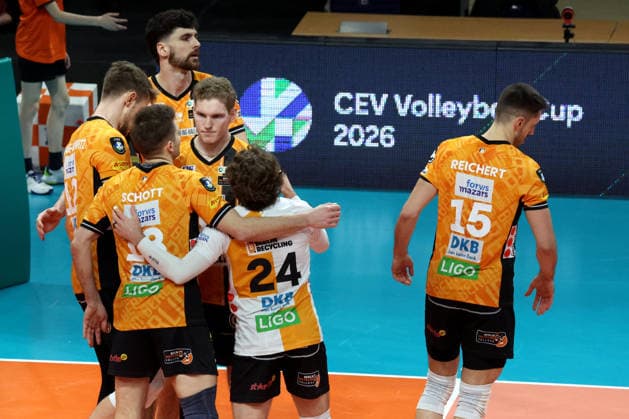 DEU, CEV-Cup, BR Volleys vs. Picenza Volleys, 04.03.2026, Max-Schmeling-Halle, Berlin, DEU, CEV-Cup, BR Volleys vs. Picenza Volleys, im Bild BR Volleys-Spielerkreis