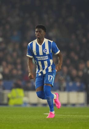 Brighton and Hove Albion v Arsenal, Premier League, Football, Amex Stadium, Brighton, UK - 04 Mar 2026 Carlos Baleba of Brighton. Brighton Amex Stadium Brighton UK, UK NEWSPAPERS OUT Copyright: xSeanxRyanx