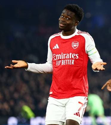 Bukayo Saka of Arsenal celebrates scoring a goal after making the score 0-1. Brighton and Hove Albion v Arsenal, Premier League, Football, American Express Community Stadium, Brighton, UK - 04 Mar 2026Brighton American Express Community Stadi United Kingdom EDITORIAL USE ONLY No use with unauthorised audio, video, data, fixture lists, club league logos or live services. Online in-match use limited to 120 images, no video emulation. No use in betting, games or single club league player publications.  Copyright: xJamesxMarsh Shutterstockx 16720017w