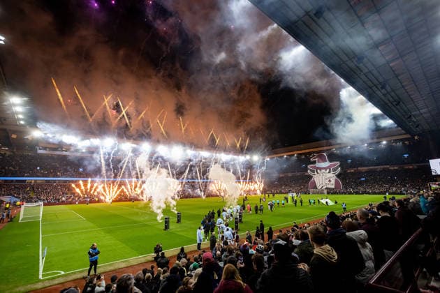 Aston Villa v Chelsea, Premier League Fireworks and TIFO while players walk on before the Premier League match between Aston Villa and Chelsea at Villa Park, Birmingham, UK on 4 March 2026. Birmingham Villa Park West Midlands UK Editorial use only DataCo restrictions apply See www.football-dataco.com , Copyright: xManjitxNarotrax PSI-23838-0011