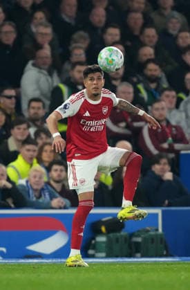 Brighton and Hove Albion v Arsenal, Premier League, Football, Amex Stadium, Brighton, UK - 04 Mar 2026 Piero Hincapie of Arsenal. Brighton Amex Stadium Brighton UK, UK NEWSPAPERS OUT Copyright: xSeanxRyanx