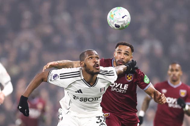 Fulham v West Ham United 04 March 2026, London - Premier League Football - Fulham v West Ham United - Issa Diop of Fulham and Callum Wilson of West Ham United - Photo: Jacques Feeney Offside. London UK Copyright: xJacquesxFeeneyx xOffsidexOffside