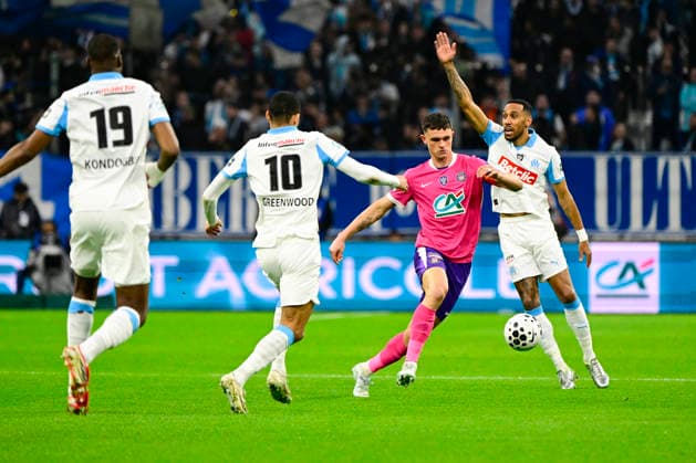 FOOTBALL : Olympique de Marseille VS Toulouse FC - Coupe de France - 04 03 2026 Rasmus Nicolaisen (Toulouse FC) - Coupe de France match between Olympique de Marseille and Toulouse Football Club on Mars 4, 2026 at the Orange Velodrome Stadium in Marseille. MarseilleFrance  Copyright: xWilliamxCannarellax
