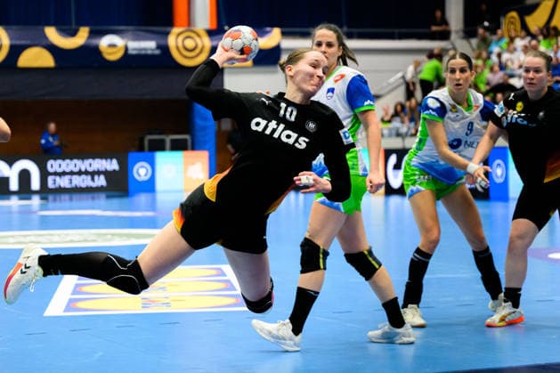 Handball, Frauen: EM-Qualifikation, Slowenien - Deutschland, 2. Runde, Gruppe 3, 3. Spieltag Nieke Kühne Kuehne (Deutschland) Celje Slowenien