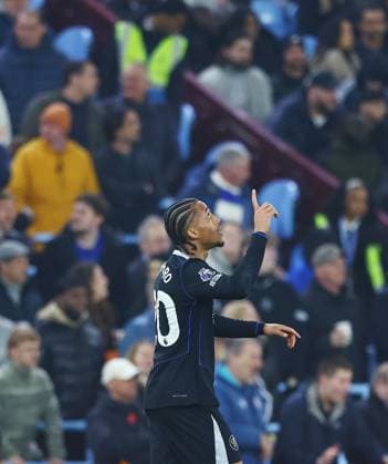 Joao Pedro of Chelsea celebrates scoring a goal to make it 1-4 Aston Villa v Chelsea, Premier League, Football, Villa Park, Birmingham, UK - 04 Mar 2026Birmingham Villa Park United Kingdom EDITORIAL USE ONLY No use with unauthorised audio, video, data, fixture lists, club league logos or live services. Online in-match use limited to 120 images, no video emulation. No use in betting, games or single club league player publications. Copyright: xMattxWest Shutterstockx 16720016ak