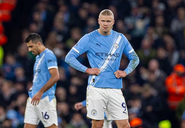 Football - FA Premier League - Manchester City FC v Nottingham Forest FC MANCHESTER, ENGLAND - Wednesday, March 4, 2026: Manchester City s Erling Haaland reacts as Forest score a second equalising goal during the FA Premier League match between Manchester City FC and Nottingham Forest FC at the City of Manchester Stadium. (Photo by David Rawcliffe Propaganda) MANCHESTER City of Manchester Stadium GREATER MANCHESTER ENGLAND  Copyright: xDavidxRawcliffex P2026-03-04-Man_City_Notts_Forest-51