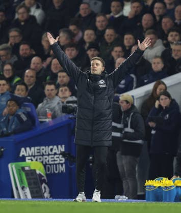 Premier League - Brighton & Hove Albion FC v Arsenal FC BRIGHTON, ENGLAND, MARCH 4: Fabian Hurzeler Manager of Brighton & Hove Albion looks frustrated during the match between Brighton & Hove Albion FC and Arsenal FC in the Premier League at the AMEX Community Stadium in Brighton, England, on March 4. (Photo by Daniel Weir) Brighton AMEX Community Stadium England Copyright: xDanielxWeir CrystalxPixx Sportspressphoto_SPR101906