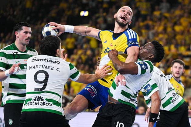 KIELCE 04.03.2026 MECZ 13. KOLEJKA LIGA MISTRZOW PILKA RECZNA MEZCZYZN SEZON 2025 2026 INDUSTRIA KIELCE - SPORTING LIZBONA --- MENS HALDBALL EHF CHAMPIONS LEAGUE SEASON 2025 2026 MATCH: INDUSTRIA KIELCE - SPORTING CLUBE DE PORTUGAL ARTSEM KARALEK MAMADOU GASSAMA CISSOKHO FOT. MICHAL TRZPIS 400MM.PL NEWSPIX.PL --- newspix.pl 