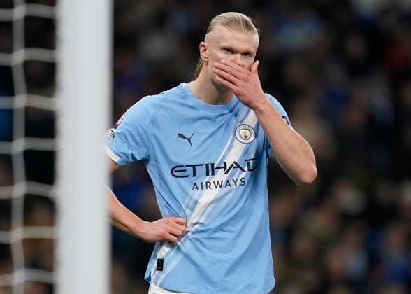 Manchester, England, 4th March 2026. Erling Haaland of Manchester City during the Manchester City vs Nottingham Forest Premier League match at the Etihad Stadium, Manchester. Picture credit should read: Andrew Yates Sportimage EDITORIAL USE ONLY. No use with unauthorised audio, video, data, fixture lists, club league logos or live services. Online in-match use limited to 120 images, no video emulation. No use in betting, games or single club league player publications. SPI_118_AY_Manchester_City_Forest SPI-4576-0109