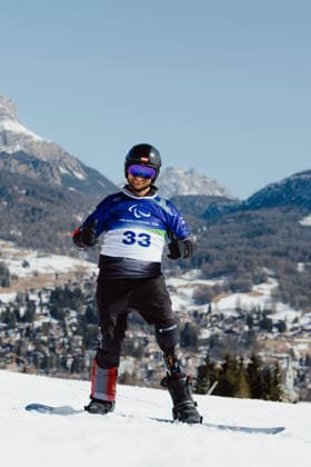 PARALYMPICS - Winter Paralympics Milano Cortina 2026 CORTINA D AMPEZZO,ITALY,05.MAR.26 - PARALYMPICS - Paralympic Winter games, Winterspiele,Spiele, Summer games Milano Cortina 2026, preview, Para Snowboard, training. Image shows Rene Eckhart (AUT).  GEPAxpictures xMaticxKlansek
