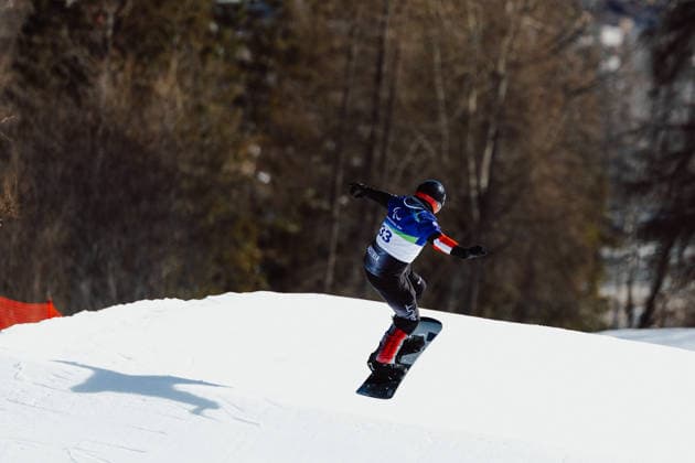PARALYMPICS - Winter Paralympics Milano Cortina 2026 CORTINA D AMPEZZO,ITALY,05.MAR.26 - PARALYMPICS - Paralympic Winter games, Winterspiele,Spiele, Summer games Milano Cortina 2026, preview, Para Snowboard, training. Image shows Rene Eckhart (AUT).  GEPAxpictures xMaticxKlansek