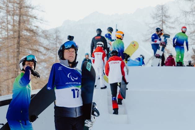 PARALYMPICS - Winter Paralympics Milano Cortina 2026 CORTINA D AMPEZZO,ITALY,05.MAR.26 - PARALYMPICS - Paralympic Winter games, Winterspiele,Spiele, Summer games Milano Cortina 2026, preview, Para Snowboard, training. Image shows Oliver Dreier (AUT).  GEPAxpictures xMaticxKlansek