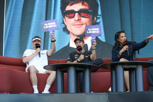 March 5, 2026: VALTTERI BOTTAS and SERGIO PEREZ of Team Cadillac on stage at the Fan Forum Event at the 2026 Australian Formula 1 Grand Prix on March 05, 2026 in Melbourne, Australia F1 2026: Australian Grand Prix  - ZUMAa155 20260305_aaa_a155_044 Copyright: xChristopherxKhouryx