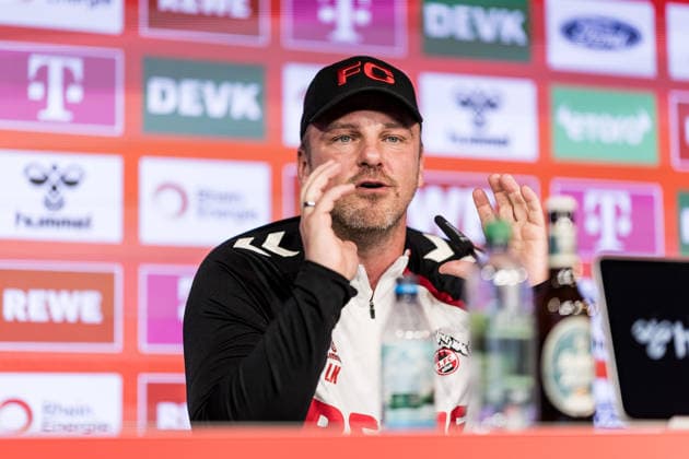 COLOGNE, GERMANY - MARCH 05: Lukas Kwasniok (Head Coach 1. FC Koeln) during the pre game press conference, PK, Pressekonferenz before the 1. Bundesliga match between 1. FC Koeln and Borussia Dortmund at Geissbockheim on March 05, 2026 in Cologne, Germany. North Rhine Westphalia Germany Copyright: xSteffiexWunderlx