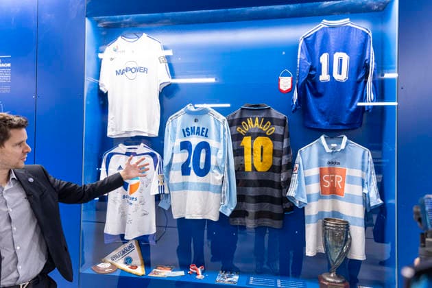 FOOTBALL : visite des coulisses et du parcours musÃ al du Stade de la Meinau Strasbourg - 05 03 26 Racing Strasbourg lancement de son Stadium Tour une visite des coulisses et du parcours musÃ al du Stade de la Meinau Marc Keller (prÃ sident du Racing)  Copyright: xelyxandroxcegarrax