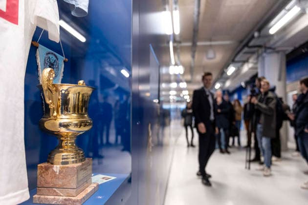 FOOTBALL : visite des coulisses et du parcours musÃ al du Stade de la Meinau Strasbourg - 05 03 26 Racing Strasbourg lancement de son Stadium Tour une visite des coulisses et du parcours musÃ al du Stade de la Meinau Marc Keller (prÃ sident du Racing)  Copyright: xelyxandroxcegarrax