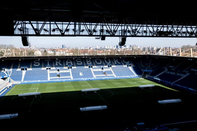 FOOTBALL : visite des coulisses et du parcours musÃ al du Stade de la Meinau Strasbourg - 05 03 26 Racing Strasbourg lancement de son Stadium Tour une visite des coulisses et du parcours musÃ al du Stade de la Meinau Marc Keller (prÃ sident du Racing)  Copyright: xelyxandroxcegarrax