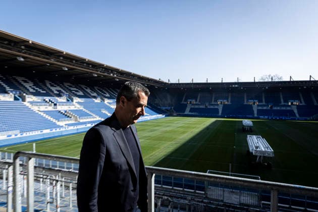 FOOTBALL : visite des coulisses et du parcours musÃ al du Stade de la Meinau Strasbourg - 05 03 26 Racing Strasbourg lancement de son Stadium Tour une visite des coulisses et du parcours musÃ al du Stade de la Meinau Marc Keller (prÃ sident du Racing)  Copyright: xelyxandroxcegarrax
