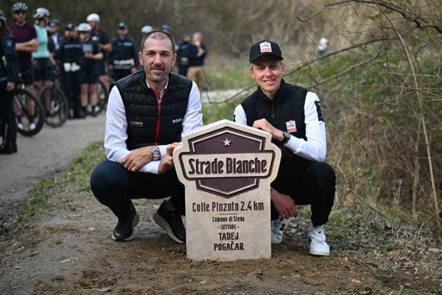 05-03-2026 Allenamento Strade Bianche 2026; 2026, Uae Emirates - Xrg; 2026, Tudor; Pogacar, Tadej; Cancellara, Fabian; Colle Pinzuto; 