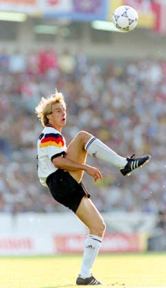 920626 Football, UEFA EURO, EM, Europameisterschaft,Fussball 1992, Final, Denmark - Germany 2-0: Germanys Jorgen Klinsmann. Photo: BILDBYRAN M027_09 920626_danty scanx fotboll em em92 em 92 em 1992 em1992 final danmark tyskland m027_09 bbeng dia denmark germany football soccer sverige sweden denmark v germany euro uefa euro 1992 euro1992 euro92 european championships europamâˆöÂßsterskap nya ullevi stadium goteborg gothenburg june 26 1992 *** 920626 Football, Uefa EURO 1992, Final, Denmark Germany 2 0 Germanys Jorgen Klinsmann Photo BILDBYRAN M027 09 920626 danty scanx fotboll em em92 em 92 em 1992 em1992 final danmark tyskland m027 09 bbeng dia denmark germany football soccer sverige sweden denmark v germany euro uefa euro 1992 euro1992 euro92 european championships europamâˆöÂßsterskap nya ullevi stadium goteborg gothenburg june 26 1992  Copyright: BILDBYRAN BB920626BB150