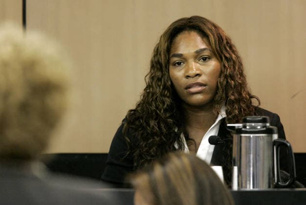 Nov 28, 2006; West Palm Beach, FL, USA; Tennis star SERENA WILLIAMS testifies on the stand in the alleged breach-of-contract case about whether father Richard Williams was their manager and had authority to enter them into an agreement for a 2001 Battle of the Sexes event. Promoters Carol Clarke and Keith Rhodes, owners of a company called CCKR, allege that Venus and Serena Williams father, Richard, committed his tennis star daughters to play in the match, and they failed to live up to the agreement. The promoters are suing the sisters, their father and his company, Richard Williams Tennis & Associates, seeking unspecified damages. Mandatory Credit: Photo by Lannis Waters Palm Beach Post ZUMA Press. ( ) Copyright 2006 by Palm Beach Post West Palm Beach FL USA Copyright: xLannisxWatersx