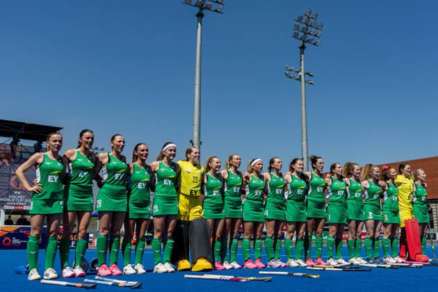 Feldhockey, Frauen, WM-Quali, Irland - Kanada FIH Hockey World Cup Qualifiers, Centro Deportivo de Hockey CÃ The Ireland team during the anthems 5 3 2026  Copyright: x INPHO FrankxUijlenbroekx 019A2368 20260305