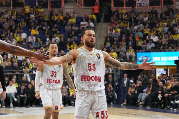 ISTANBUL, TURKEY - MARCH 5: Mike James (55) of Monaco in action during the EuroLeague match between Fenerbahce Beko Istanbul and AS Monaco at Ulker Sports Arena on March 5, 2026 in Istanbul, Turkey. Ä±STANBUL tURKEY Copyright: xSeskimphotox Fener-Monaco-050326 (55)