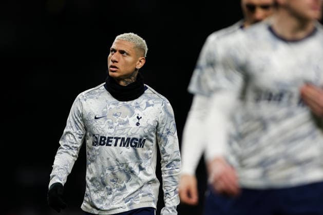 5th March 2026; Tottenham Hotspur Stadium, London, England; Premier League Football, Tottenham Hotspur versus Crystal Palace; Richarlison of Tottenham Hotspur during warm up  HenningxvonxJagow