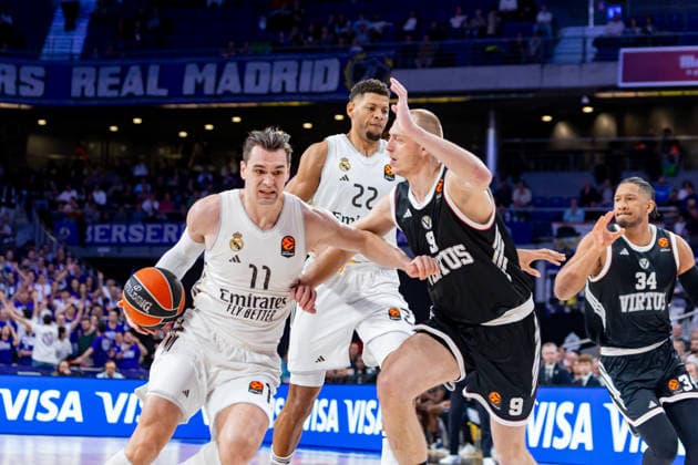 2026 Euroleague basketball Real Madrid v Virtus Bologna March 5th; 5th March 2026; Movistar Arena; Madrid, Spain; Euroleague Basketball; Spain, Real Madrid vs Virtus Bologna; Mario Hezonja and Alen Smailagic Madrid Spain Basketball Copyright: xAlbaxPachecox xAgenciaxLOFx