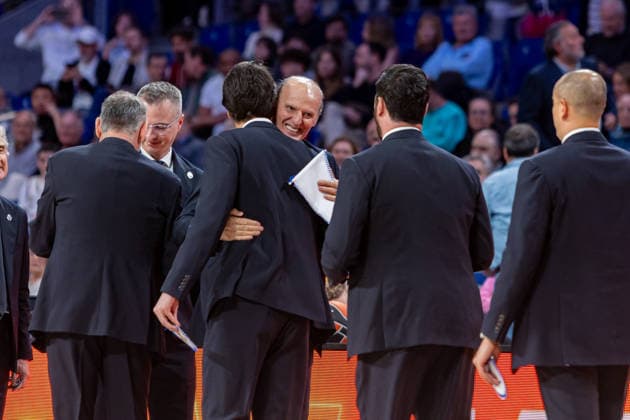 2026 Euroleague basketball Real Madrid v Virtus Bologna March 5th; 5th March 2026; Movistar Arena; Madrid, Spain; Euroleague Basketball; Spain, Real Madrid vs Virtus Bologna; Dusko Ivanovic and his son Stefan Ivanovic Madrid Spain Basketball Copyright: xAlbaxPachecox xAgenciaxLOFx