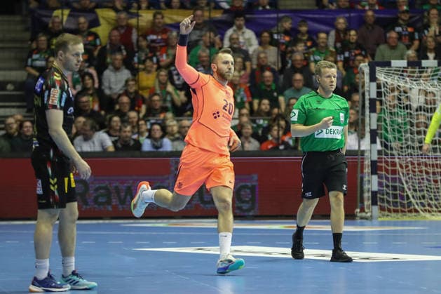 05.03.2026, xgox, Handball - EHF Champions League SC Magdeburg - FC Barcelona, Barca v.l. Aleix Gomez (Barcelona, 20) Jubel, Torjubel, jubelt ueber das Tor, celebrate the goal, celebration Magdeburg