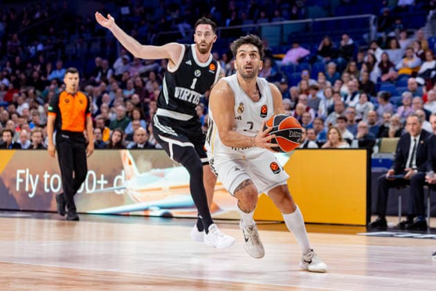 2026 Euroleague basketball Real Madrid v Virtus Bologna March 5th; 5th March 2026; Movistar Arena; Madrid, Spain; Euroleague Basketball; Spain, Real Madrid vs Virtus Bologna; Facundo Campazzo and Luca Viloza Madrid Spain Basketball Copyright: xAlbaxPachecox xAgenciaxLOFx