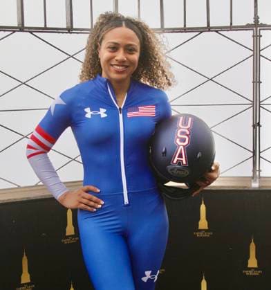 RECORD DATE NOT STATED Azaria Hill visits the Empire State Building for a photo opportunity following her Olympic debut at the 2026 Milan Cortina Winter Olympics. (SPO) Azaria Hill visits the Empire State Building for a photo opportunity following her Olympic debut at the 2026 Milan Cortina Winter Olympics. March 5, 2026, New York, USA: Azaria Hill of Team USA Bobsled Push Athlete visits the Empire State Building Observatory for a photo opportunity following her Olympic debut at the 2026 Milan Cortina Winter Olympics. Credit: Niyi Fote Thenews2 (Foto: Niyi Fote Thenews2 imago images) SPO  Copyright: xNiyixFotex