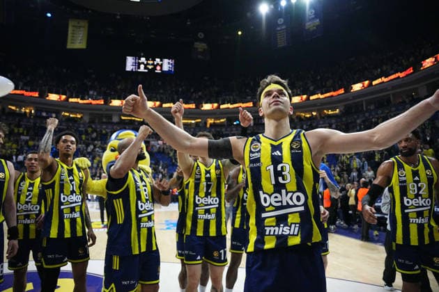 ISTANBUL, TURKEY - MARCH 5: Tarik Biberovic (13) of Fenerbahce Beko celebrates victory after the EuroLeague match between Fenerbahce Beko Istanbul and AS Monaco at Ulker Sports Arena on March 5, 2026 in Istanbul, Turkey. Ä±STANBUL tURKEY Copyright: xSeskimphotox Fener-Monaco-050326 (149)