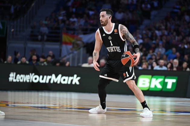 March 5, 2026, Madrid, Spain: Luca Vildoza of Virtus Bologna during the EuroLeague match between Real Madrid and Virtus Bologna at Movistar Arena Victory of Real Madrid 92 - 84 Madrid Spain - ZUMAs197 20260305_aaa_s197_345 Copyright: xAtilanoxGarciax