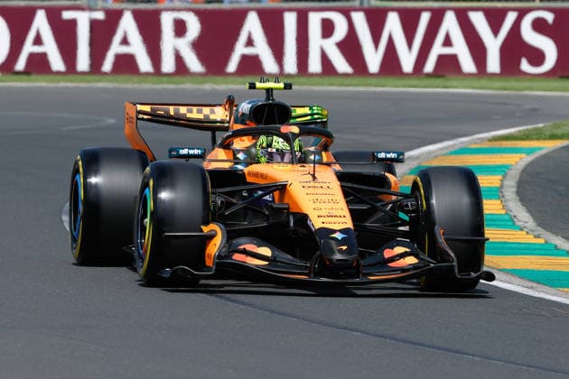 6th March 2026: Melbourne Grand Prix Circuit, Melbourne, Victoria, Australia: Formula One Australian Grand Prix, Free Practice Day; Lando Norris of of the United Kingdom driving the 1 McLaren Mastercard MCL40 Mercedes AMG enters turn 2  DavidxWoodley Content restricted for UK based newspaper