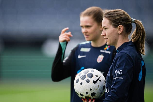 260306 Elisabeth Terland of the Norwegian women™s national football team during a training session on March 6, 2026 in Stavanger. Photo: Marius Simensen BILDBYRAN Cop 238 bbeng dam fifa women s world cup qualifier football fotball fotboll norge norway practice soccer training trening träning Copyright: MARIUSxSIMENSEN BB260306BB460