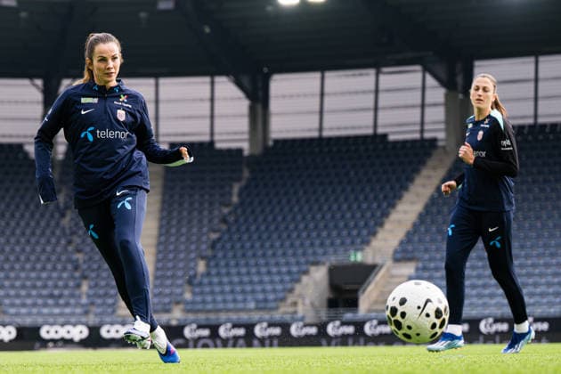 260306 Tuva Hansen of the Norwegian women™s national football team during a training session on March 6, 2026 in Stavanger. Photo: Marius Simensen BILDBYRAN Cop 238 bbeng dam fifa women s world cup qualifier football fotball fotboll norge norway practice soccer training trening träning Copyright: MARIUSxSIMENSEN BB260306BB468
