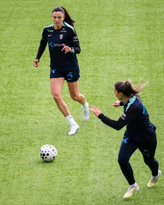 260306 Ingrid Syrstad Engen of the Norwegian women™s national football team during a training session on March 6, 2026 in Stavanger. Photo: Marius Simensen BILDBYRAN Cop 238 bbeng dam fifa women s world cup qualifier football fotball fotboll norge norway practice soccer training trening träning Copyright: MARIUSxSIMENSEN BB260306BB505