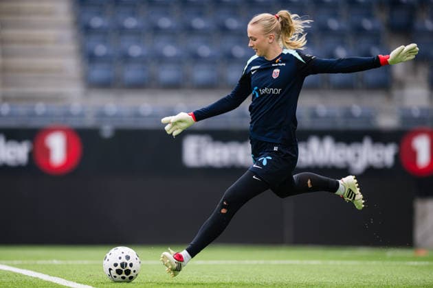 260306 Goalkeeper Selma Panengstuen of the Norwegian women™s national football team during a training session on March 6, 2026 in Stavanger. Photo: Marius Simensen BILDBYRAN Cop 238 bbeng dam fifa women s world cup qualifier football fotball fotboll norge norway practice soccer training trening träning Copyright: MARIUSxSIMENSEN BB260306BB506
