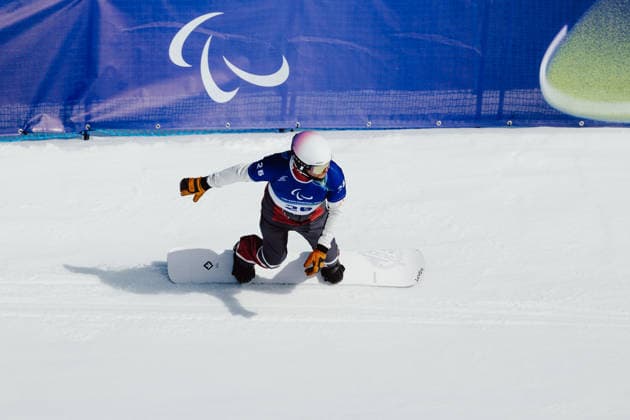 PARALYMPICS - Winter Paralympics Milano Cortina 2026 CORTINA D AMPEZZO,ITALY,06.MAR.26 - PARALYMPICS - Paralympic Winter games, Winterspiele,Spiele, Summer games Milano Cortina 2026, preview, Para Snowboard, training. Image shows Tyler Turner (CAN).  GEPAxpictures xMaticxKlansek