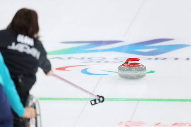 General view, MARCH 6, 2026 - Wheelchair Curling : Mixed Doubles Round Robin match between Japan 6-5 Italy during the Milano Cortina 2026 Paralympic Winter games, Winterspiele,Spiele, Summer games at Cortina Curling Olympic Stadium in Cortina d Ampezzo, Italy. Noxthirdxpartyxsales  aflo_322384384