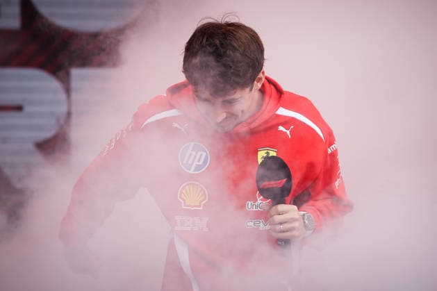 March 6, 2026, Melbourne, Victoria, Australia: MELBOURNE, AUSTRALIA - MARCH 06 2026: Charles LeClerc of Scuderia Ferrari HP escapes from a smoke machine during the fan forum at the 2026 Australian Grand Prix at Albert Park in Melbourne, Australia Melbourne Australia - ZUMAp121 20260306_zsp_p121_109 Copyright: xChrisxPutnamx