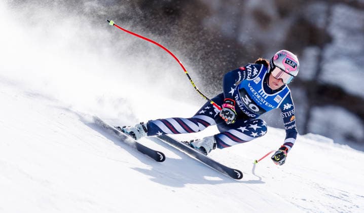 ALPINE SKIING - FIS WC Val di Fassa VAL DI FASSA,ITALY,06.MAR.26 - ALPINE SKIING - FIS World Cup, downhill, ladies. Image shows Keely Cashman (USA).  GEPAxpictures xHaraldxSteiner