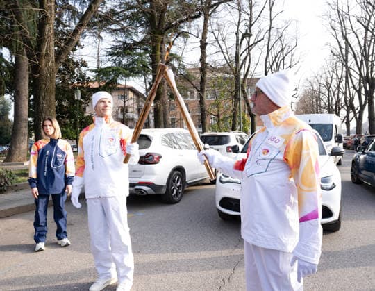 Paralympic Torch Relay - Millano Cortina 2026 Winter Paralympics: Day 0 Opening Ceremony - Milano Cortina 2026 Winter Paralympics: Day 0 Verona VERONA, ITALY - MARCH 6: Paralympic Torch Relay REHM, Markus (Germany) is getting the flame form HARTLEB, Frank-Thomas (Germany, ride side) Impressions of the Paralympic Torch Relay on day zero of the Milano Cortina 2026 Winter Paralympics at Verona on March 6, 2026 in Verona, Italy (Photo by RALF KUCKUCK) Copyright 2026 Ralf Kuckuck