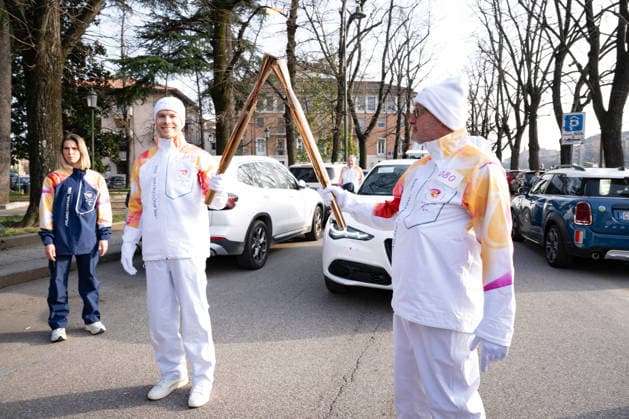 Paralympic Torch Relay - Millano Cortina 2026 Winter Paralympics: Day 0 Opening Ceremony - Milano Cortina 2026 Winter Paralympics: Day 0 Verona VERONA, ITALY - MARCH 6: Paralympic Torch Relay REHM, Markus (Germany) is getting the flame form HARTLEB, Frank-Thomas (Germany, ride side) Impressions of the Paralympic Torch Relay on day zero of the Milano Cortina 2026 Winter Paralympics at Verona on March 6, 2026 in Verona, Italy (Photo by RALF KUCKUCK) Copyright 2026 Ralf Kuckuck